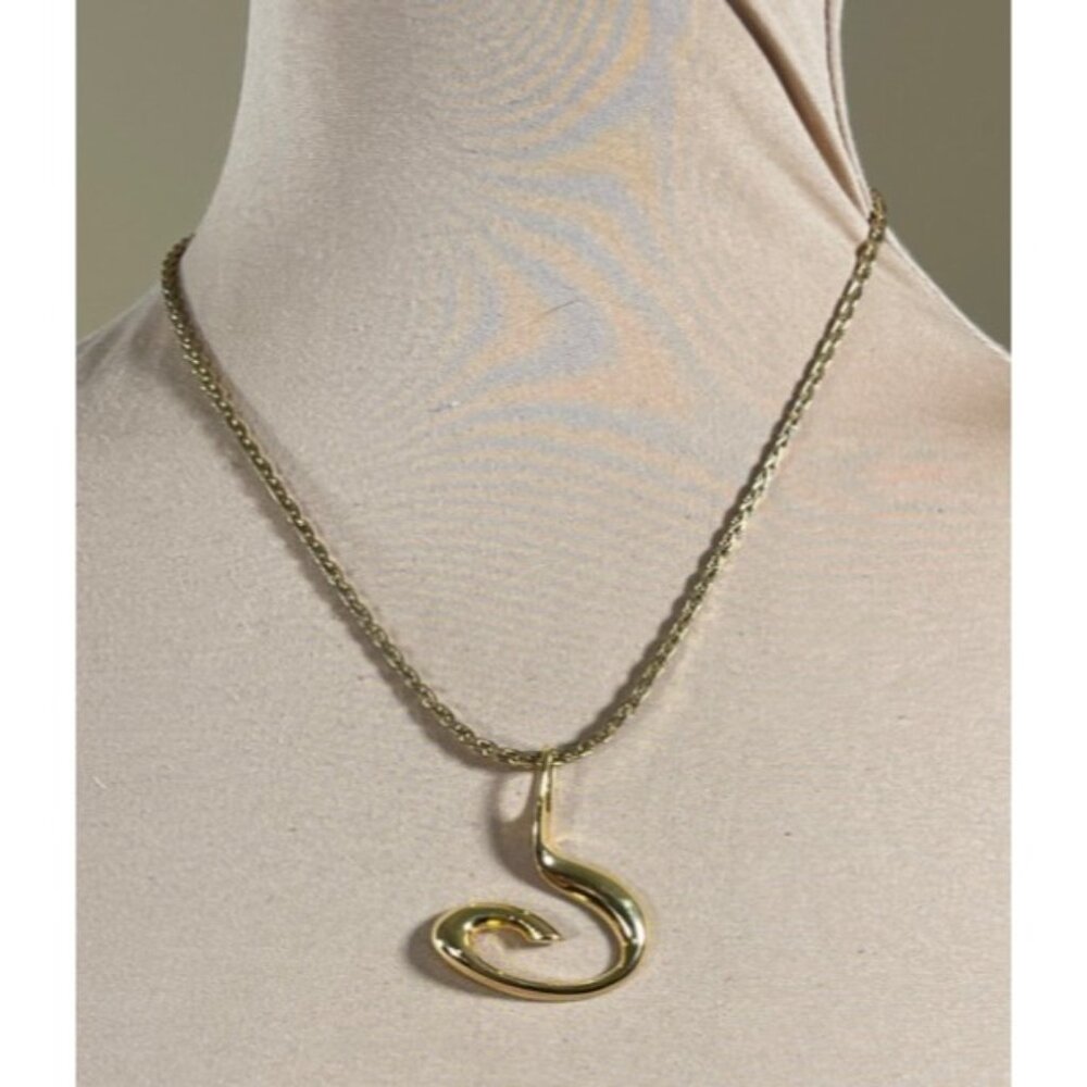 Monet Swirl Pendant Necklace Vtg Statement Layering